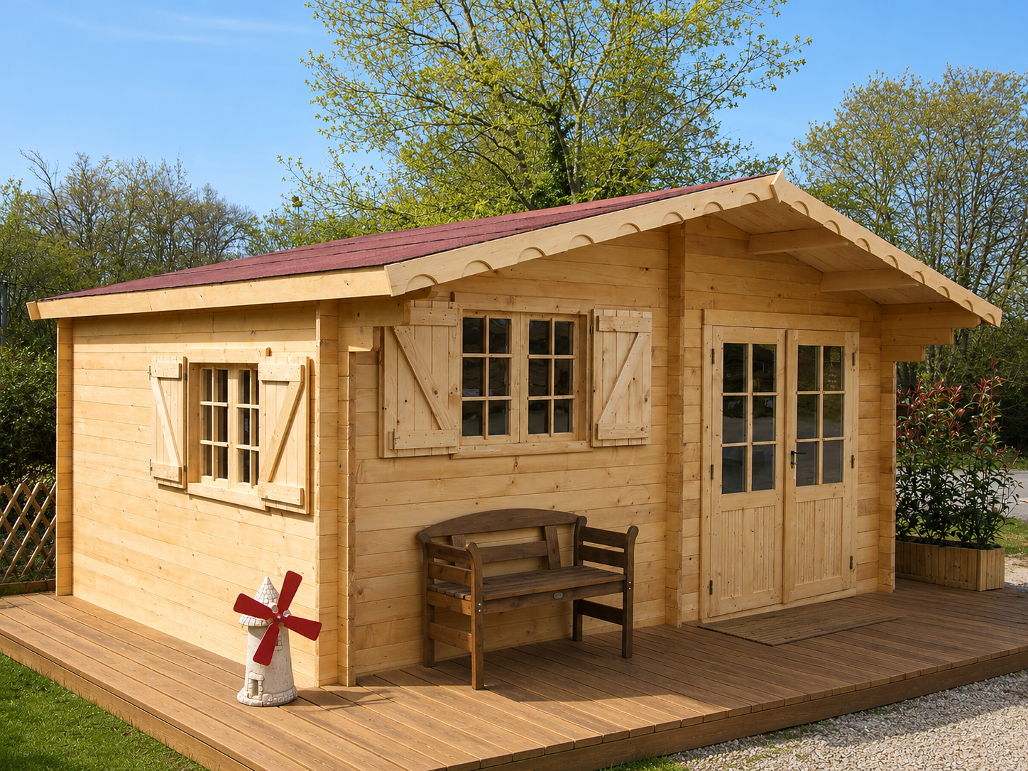 Chalet en madriers massifs de 42 mm de 24m² /17.52m²