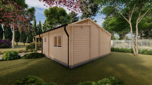 Chalet berica T2 (6.36m x 8.86m) de 44 m2 + terrasse en madriers de  68mm – Image 2