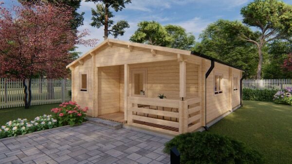 Chalet Gia de  (8 m x 9 m), 72 m², 68 mm