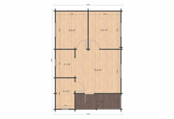 Chalet Gia de  (8 m x 9 m), 72 m², 68 mm – Image 6