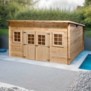 Abri LA4040.02 en Epicéa-Madriers 28mm –17.30m²