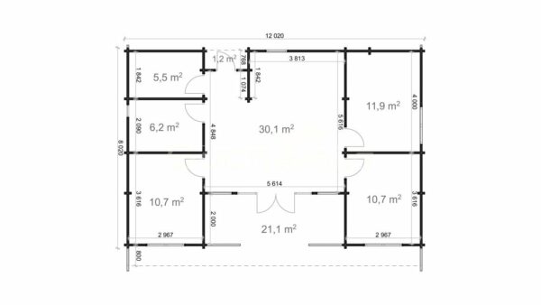 Chalet habitabkd Toka (12 m x 8 m), 68 mm de 75 m2 + 21.2 m2 de terrasse – Image 6
