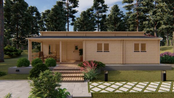 Chalet Rica T3 (7.92 x 11.84 en madriers de 44 mm de 75m2 + terrasse – Image 2
