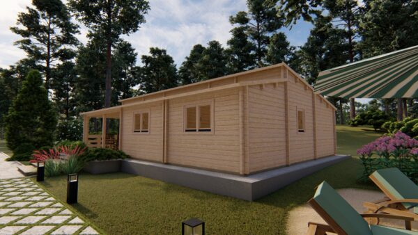 Chalet Rica T3 (7.92 x 11.84 en madriers de 44 mm de 75m2 + terrasse – Image 5