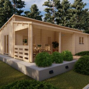 Chalet Rica T3 (7.92 x 11.84 en madriers de 68 mm de 75m2 + terrasse