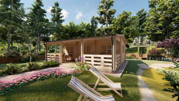 Chalet LANA (7m x 8m), 56 m² avec terrasse; 44 mm – Image 3