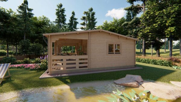 Chalet LANA (7m x 8m), 56 m² avec terrasse; 44 mm – Image 4