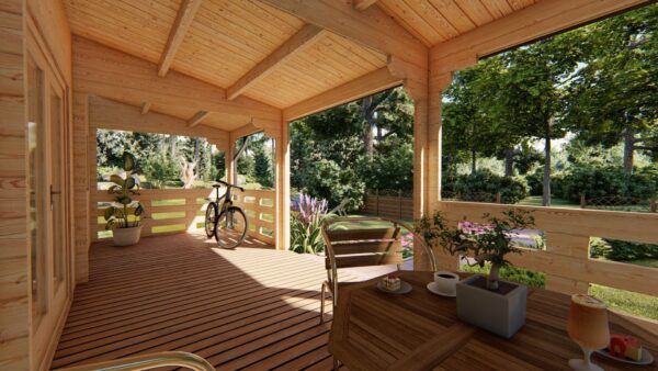 Chalet LANA (7m x 8m), 56 m² avec terrasse; 44 mm – Image 2