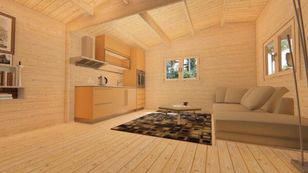 Chalet LANA (7m x 8m), 56 m² avec terrasse; 44 mm – Image 7