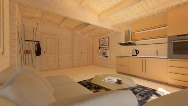 Chalet LANA (7m x 8m), 56 m² avec terrasse; 44 mm – Image 6