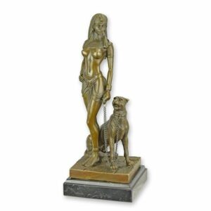 CLÉOPÂTRE en bronze sur socle en marbres