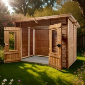 Abri THE28F18.02-Sans Plancher-En THT- Panneaux 19mm- 2.67 x 1.80m-4.81m²