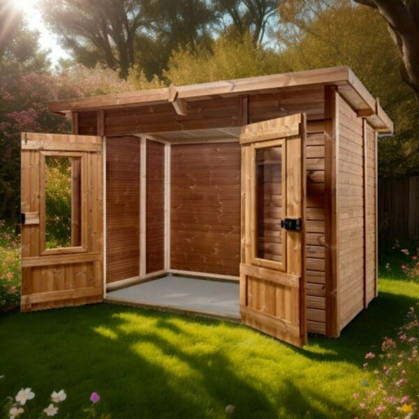Abri THE28F18.02-Sans Plancher-En THT- Panneaux 19mm- 2.67 x 1.80m-4.81m²