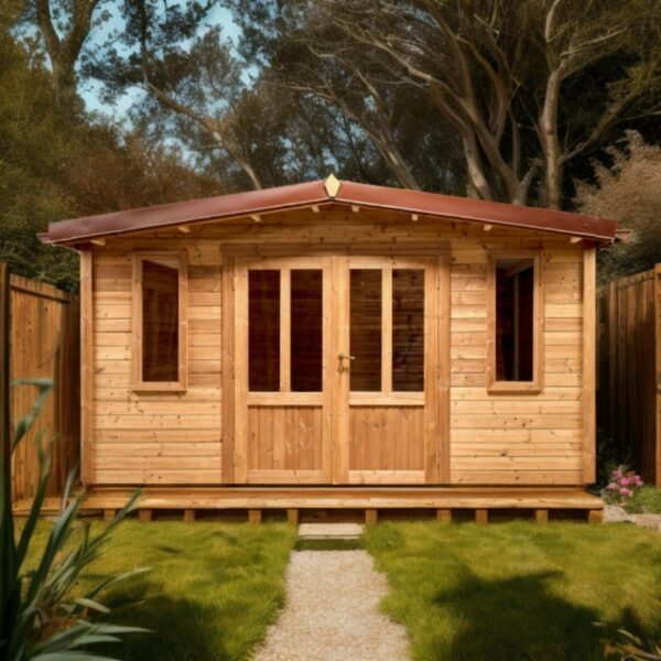 Abri THA40F40.01-Avec Plancher-En THT-Madriers 28mm-4.00 x 4.00m-16m² – Image 3