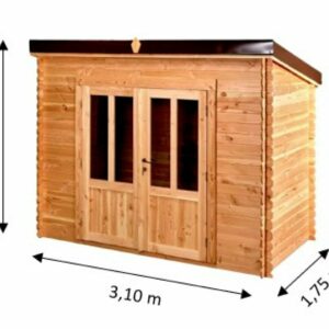 Abri DT30F17.02-En Douglas-Madriers de 20mm- 3.00 x 1.65m-4.95m²