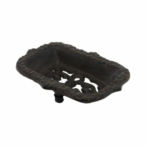 Porte savon en fonte marron 14 x 10 cm