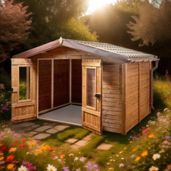 Abri THE32F24.02 -Sans Plancher-En THT- Panneaux 19mm- 3.16 x 2.40m-7.58m² – Image 3