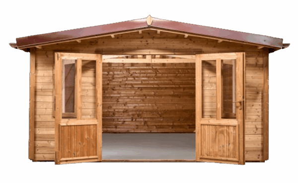 Abri THA40F50.02-Sans Plancher-En THT-Madriers 28mm-4.00 x 4.00m-20m² – Image 3