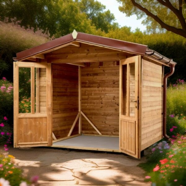 Abri THA24F21.02 -Sans Plancher-En THT-Madriers de 28mm- 2.35 x 2.15m-5.05m² – Image 2