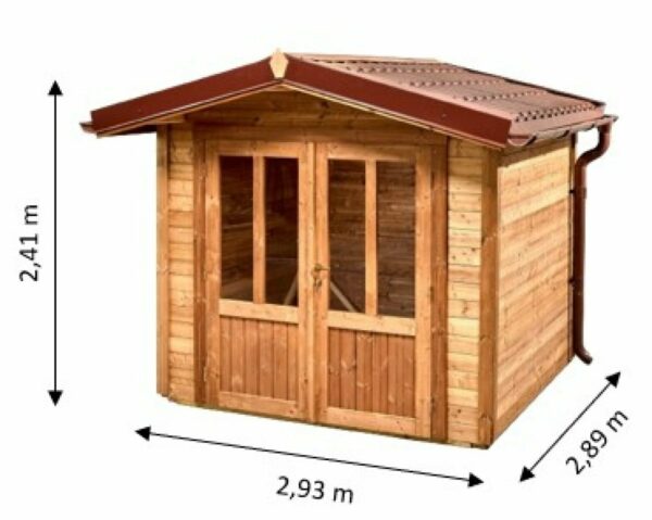 Abri THA24F21.02 -Sans Plancher-En THT-Madriers de 28mm- 2.35 x 2.15m-5.05m² – Image 4