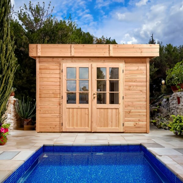 Abri DHA3434.02-En Douglas-Madriers de 28mm-3 x 3m-9.00m² – Image 2