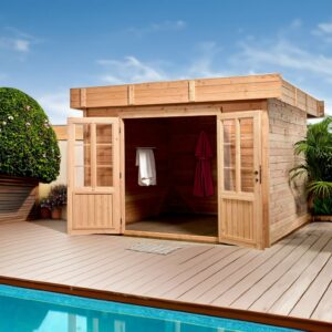 Abri DHA3434.02-En Douglas-Madriers de 28mm-3 x 3m-9.00m²