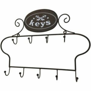 Porte boîte à clés clefs applique murale extérieure métal marron 41cm