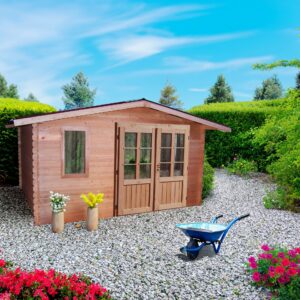 Abri DHA4030.02T-En Douglas-Madriers de 28mm-4 x 3m-12m²