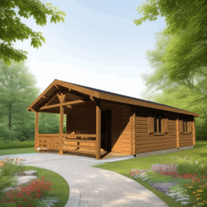 Chalet de Loisir ALABAMA-46m²-Habitation en Madriers 80 mm
