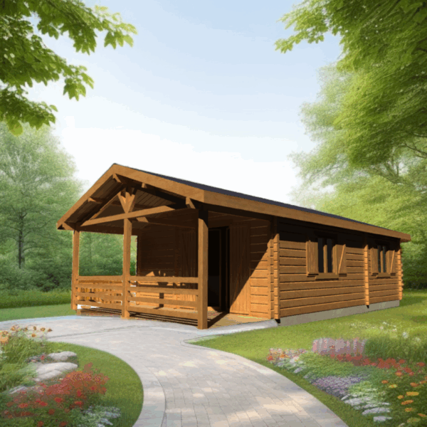 Chalet de Loisir ALABAMA-46m²-Habitation en Madriers 80 mm