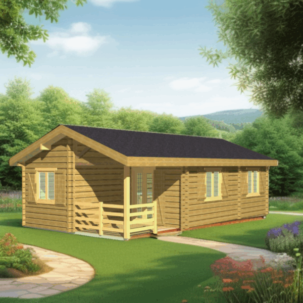 Chalet de LOISIR ARIZONA -43m²- Habitation en Madriers 80 mm » – Image 2