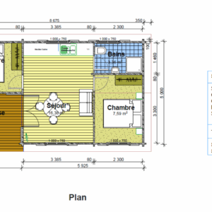 Chalet de LOISIR ARIZONA -43m²- Habitation en Madriers 80 mm »