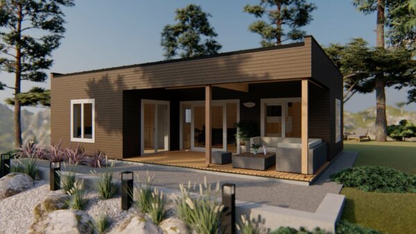 Chalet toit plat de 48 m2 + terasse en madriers de 44 mm – Image 7