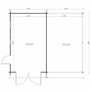 Garage avec carport de 36 m2 en madriers de 44 mm