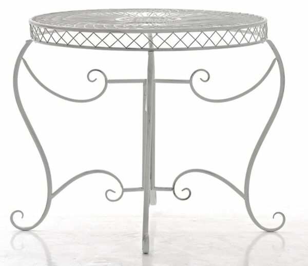 table en fer forge Shella 90 cm blanc