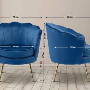 fauteuil de salon rositta bleu canard