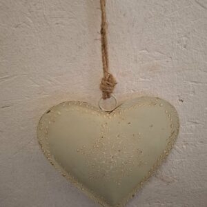Cœur en metal vert d'eau 16 cm