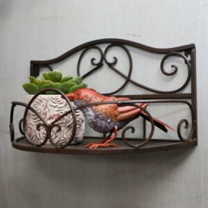 Etagère murale en métal marron 38 x 17 x 21cm