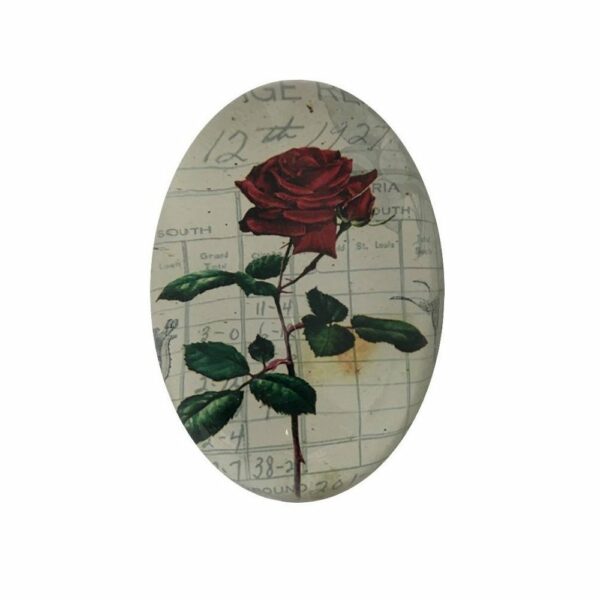 Presse papier sulfure en verre rouge Ø10 cm – Image 2