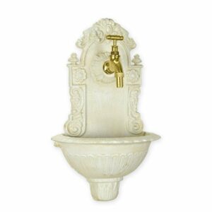 Fontaine murale en fonte beige avec robinet