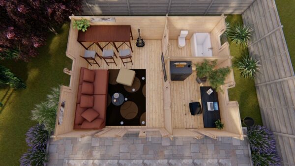 Chalet bois Ottawa 23,8 m² en 44mm – Image 3