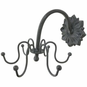 Porte manteaux en métal gris 16 x 22 cm