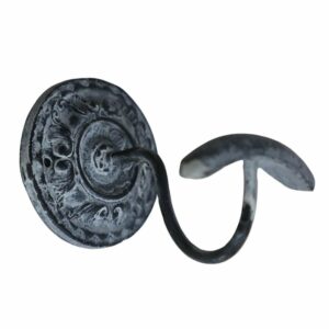 Porte manteau mural en métal gris 8 x 7 cm