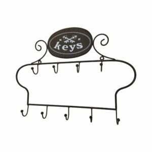 Porte boîte à clés clefs applique murale extérieure métal marron 41cm