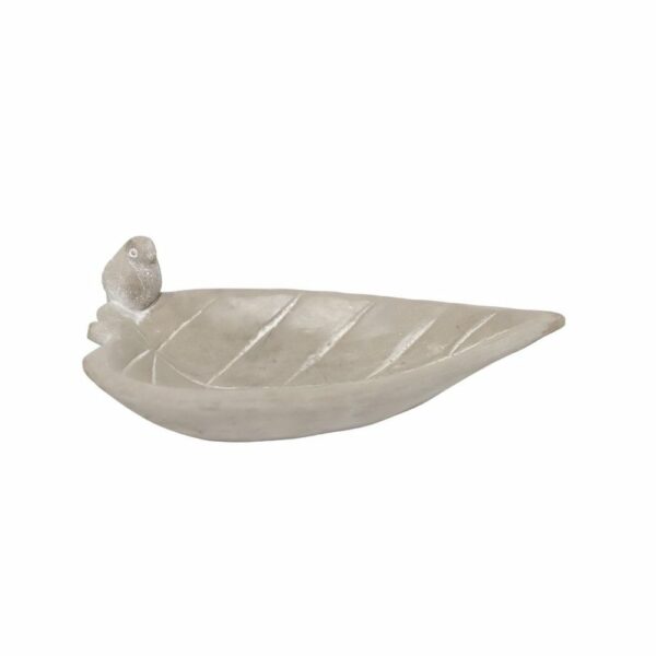 Bain d'oiseaux en béton gris 24 x 13 x 8 cm – Image 2