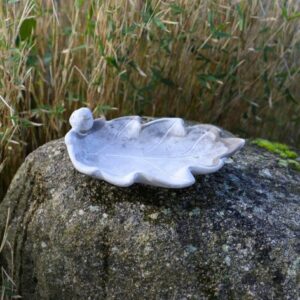 Bain d'oiseaux en béton gris 24 x 13 x 8 cm