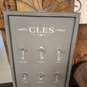 Porte boîte à clés clefs applique murale extérieur métal gris 42cm