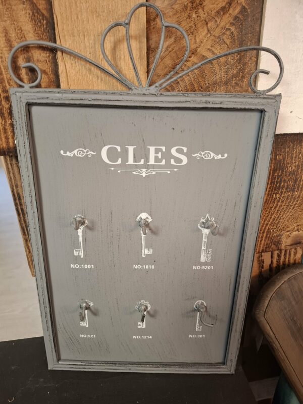 Porte boîte à clés clefs applique murale extérieur métal gris 42cm