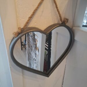 Miroir coeur en zinc