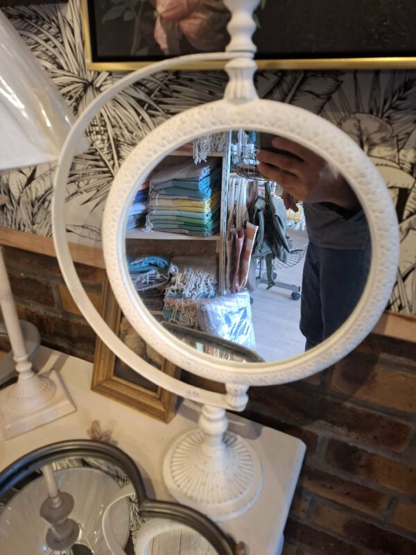 Miroir à poser en fonte blanc antique – Image 3